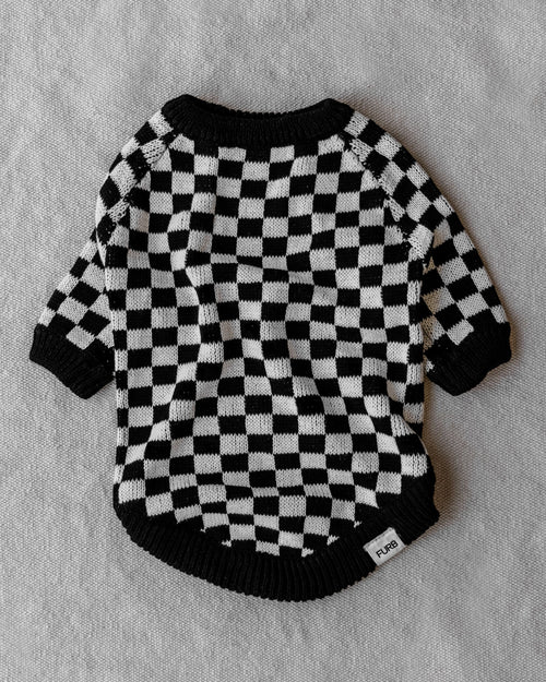 Arlo Black Check Sweater Product Image. toy chihuahua sweaters 