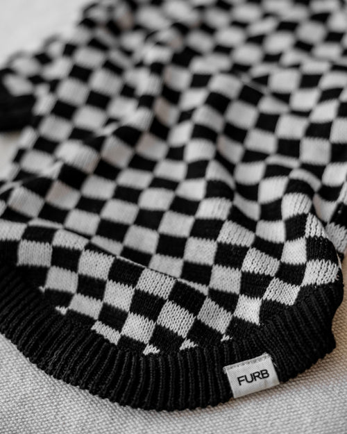 Arlo Black Check Sweater Product Image Detail. best chihuahua sweaters 