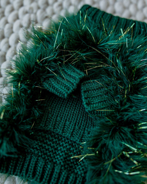 Christian Cowan Glitz Jumper Close Up. beagle fancy sweater for dog 