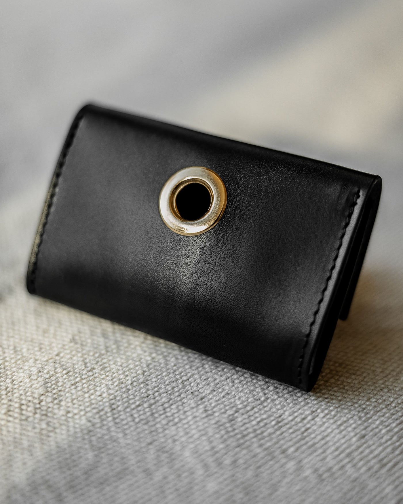 Leather Waste Bag Dispenser in Black Product Image Detail