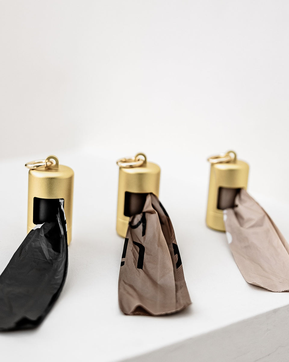 Gold Aluminum Poop Bag Holder