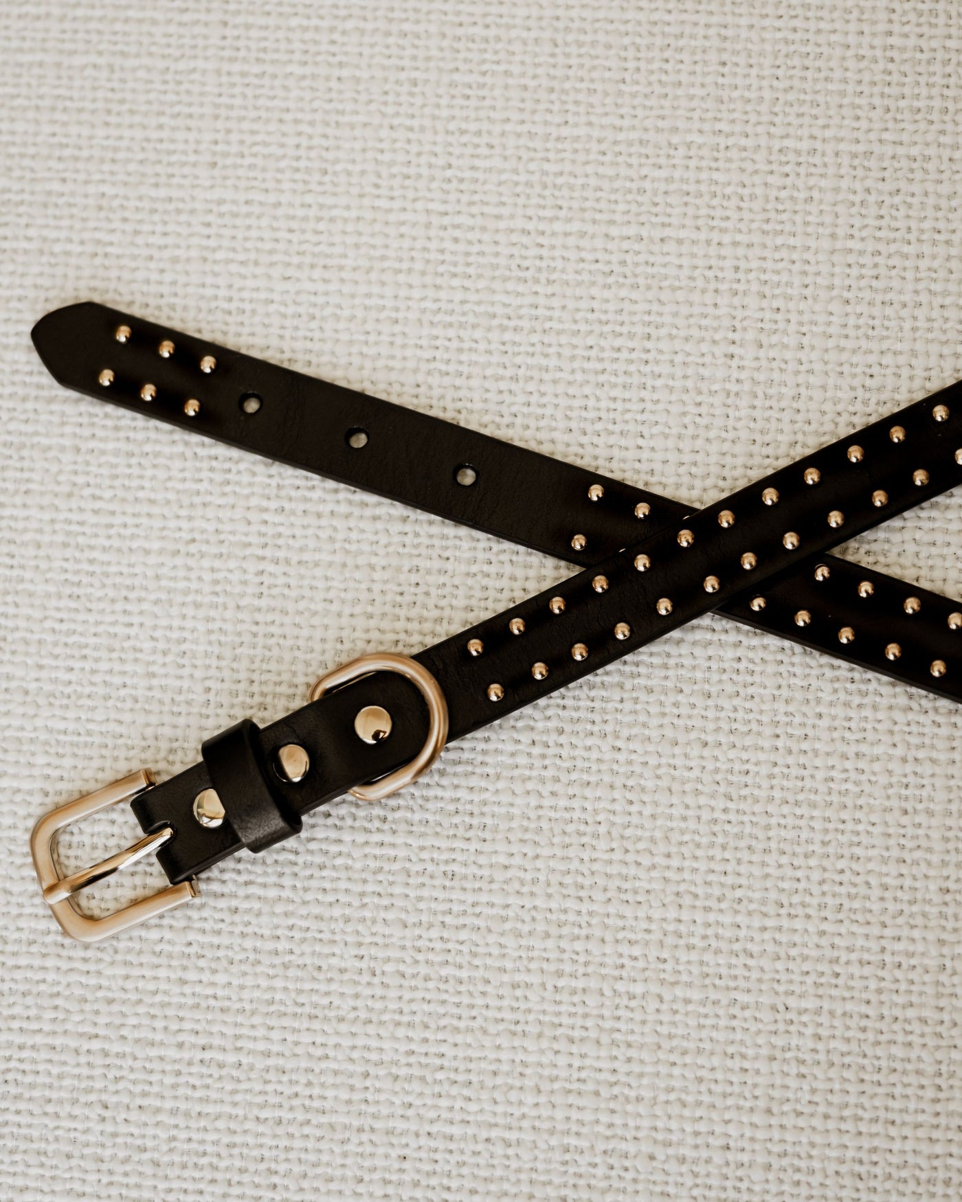 What a Stud Black Leather Collar Product Image Detail