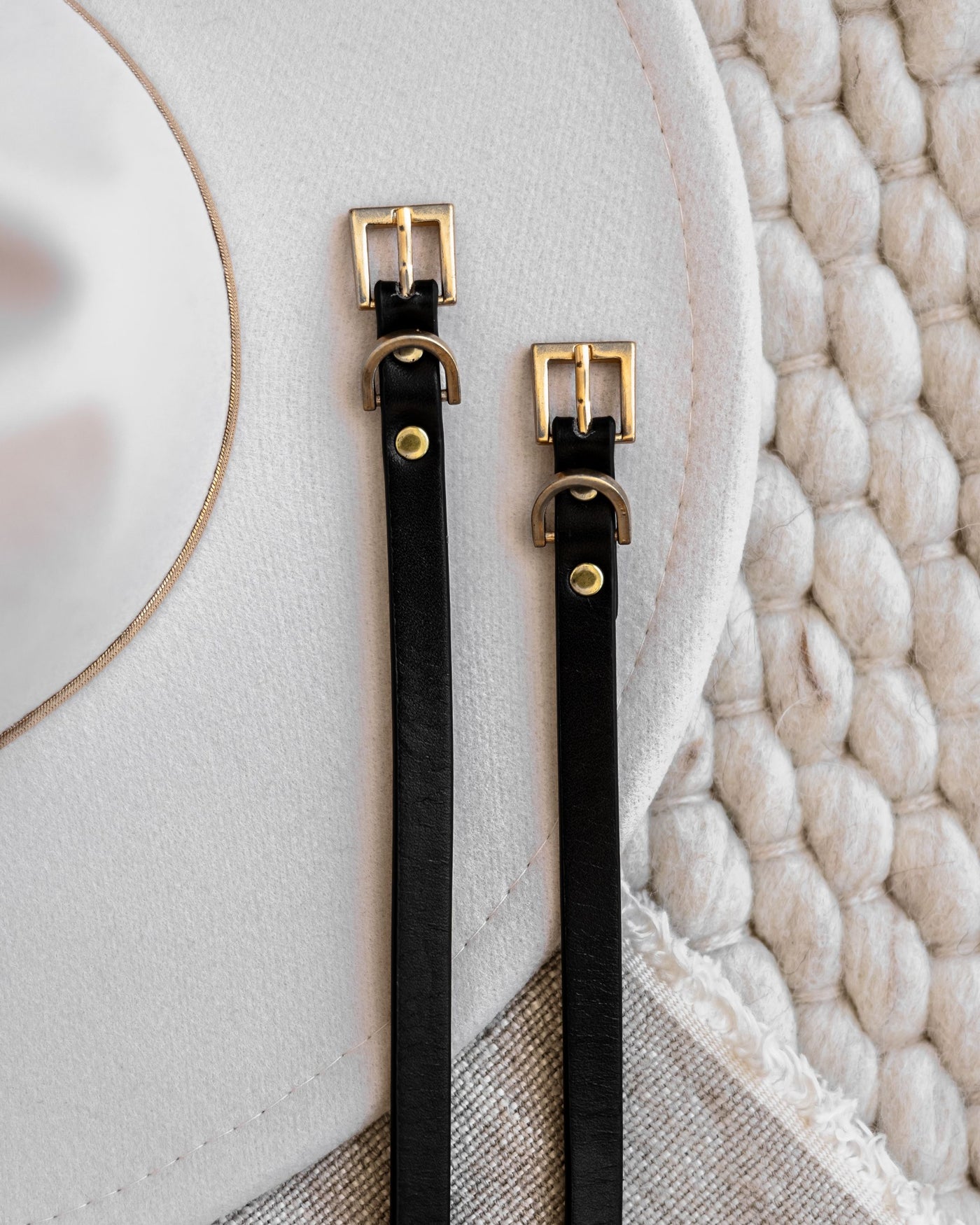 Cannon Black Leather Collar Product Image Detail