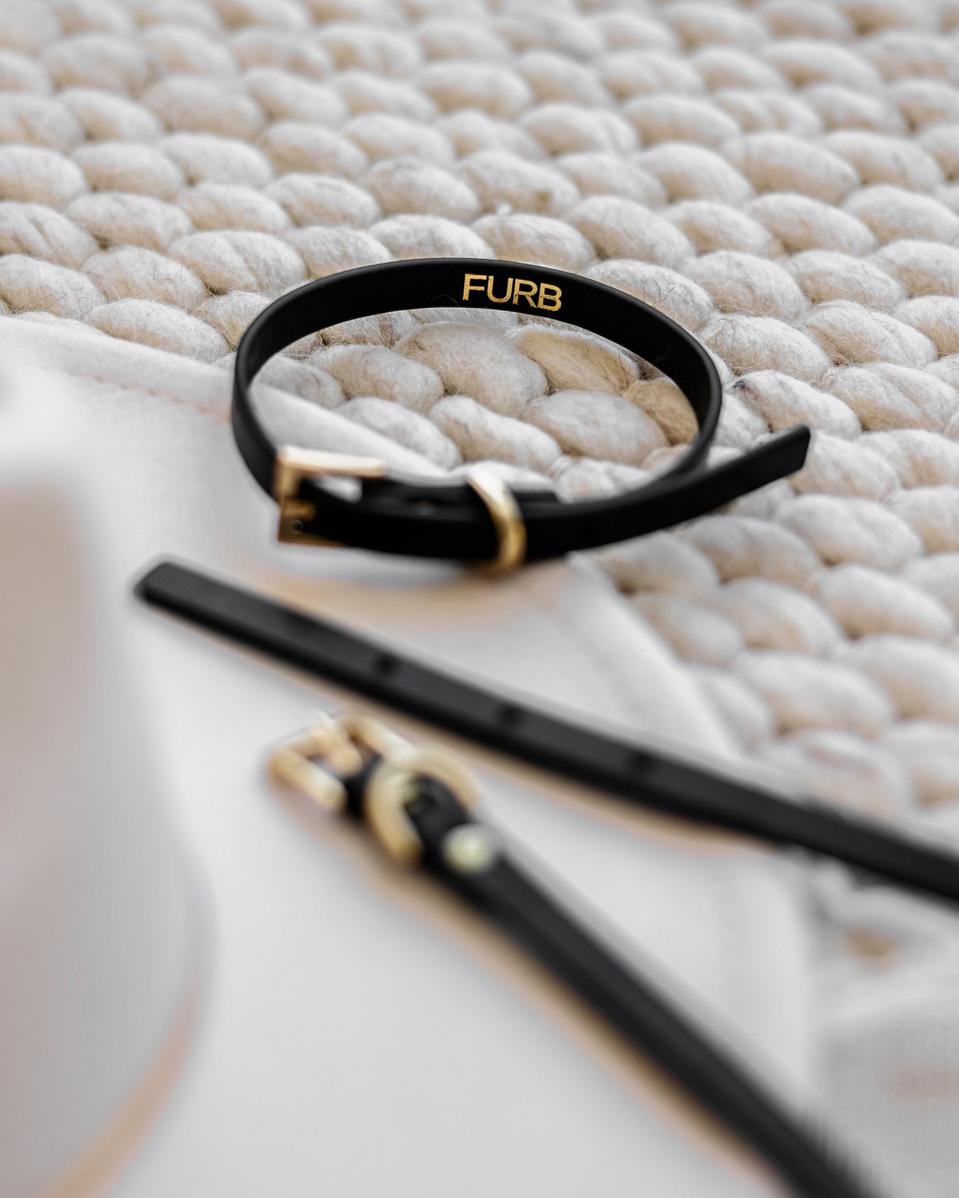 Cannon Black Leather Collar Product Image