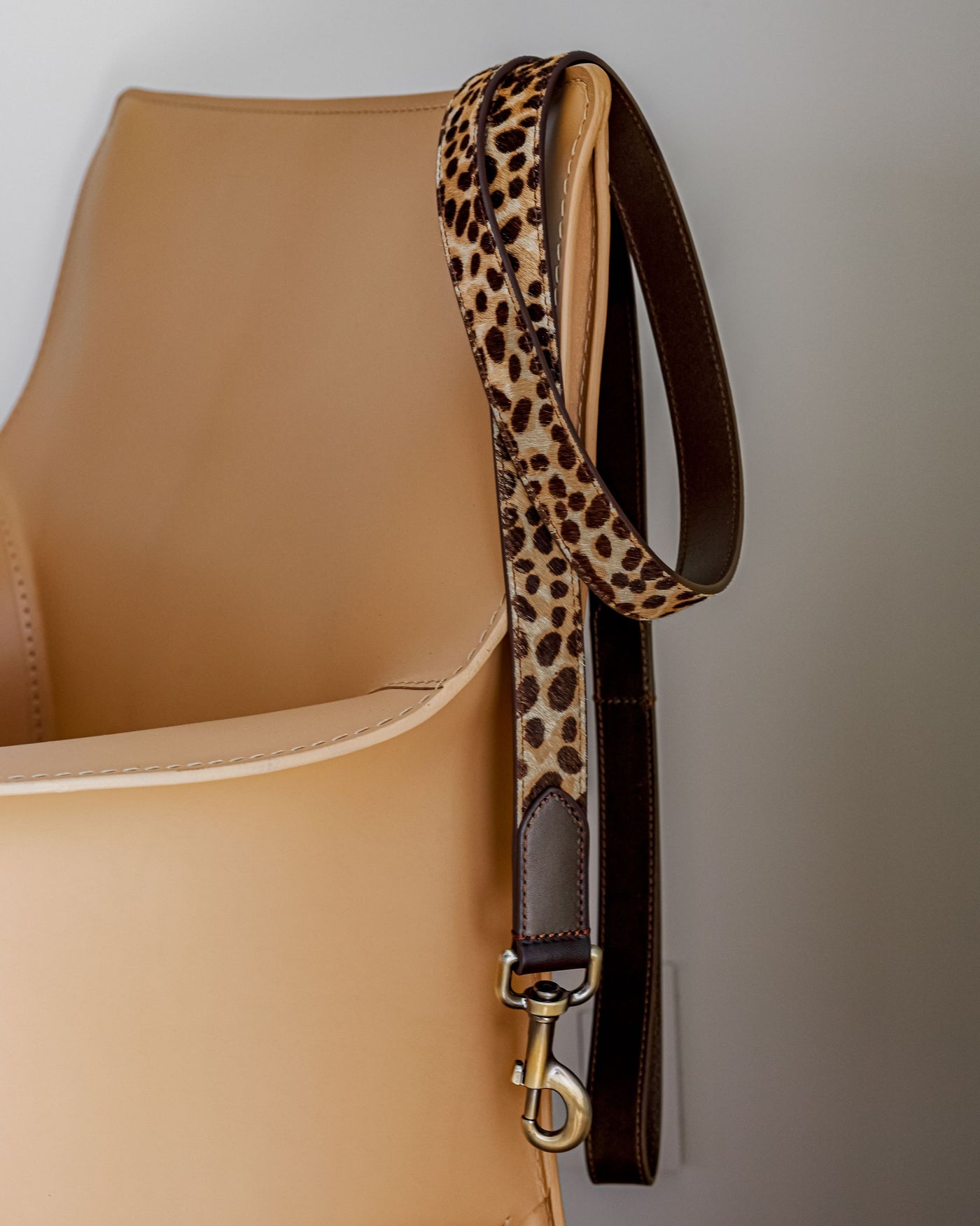 Wylde Brown Spotted Pony Fur Leash Product Image