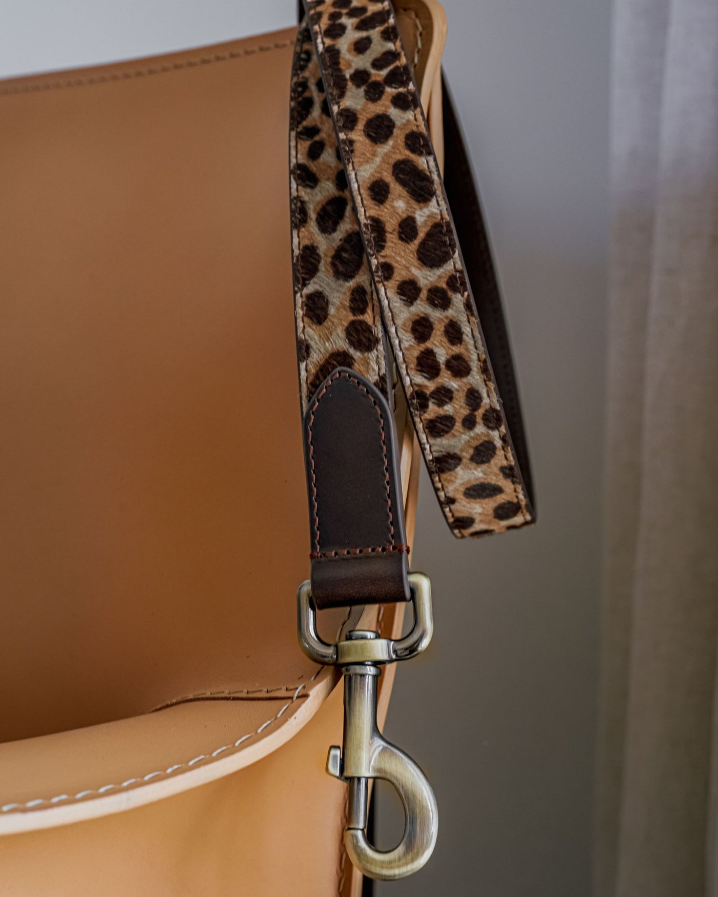 Wylde Brown Spotted Pony Fur Leash Product Image Detail