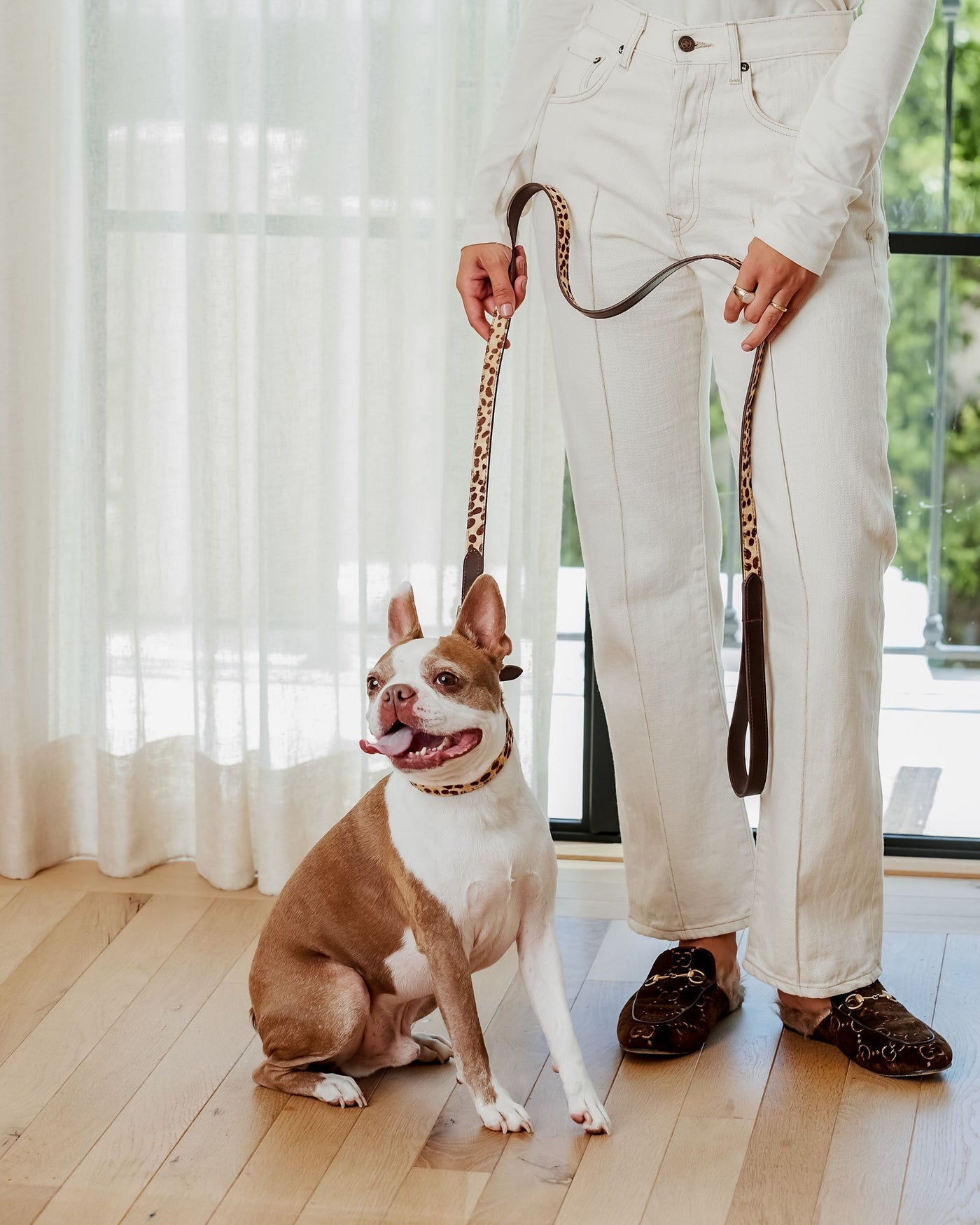 Wylde Brown Spotted Pony Fur Leash Product Image Detail