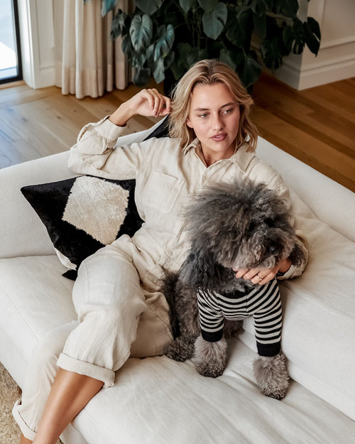 Like A Bandit Black Striped Sweater Product Image Detail. poodle dog sweater 