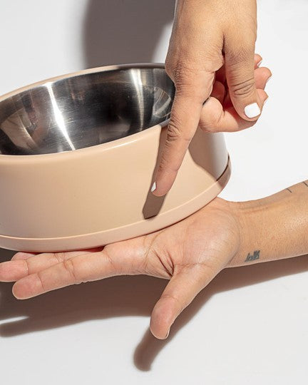 Wild One Tan Metal Bowl Product Image Detail